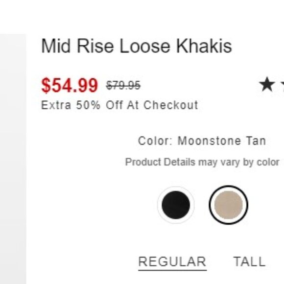 Gap Mid Rise Loose Khaki Wide Leg Pant Size 4 - Picture 3 of 3